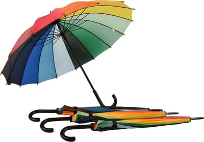 Paraplu 4 stuks - Windproof Regenboog Paraplu voor Volwassenen – Krom Haak Handvat - Multi kleur - 4 Stuks Sterke Paraplu