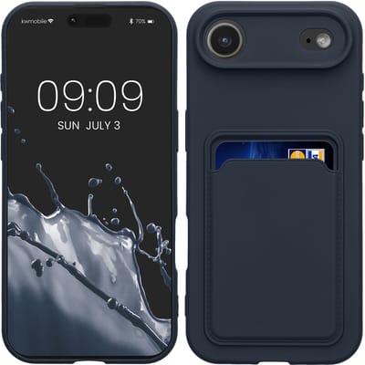 kwmobile telefoonhoesje geschikt voor Apple iPhone Air - Hoesje met pasjeshouder - TPU case in donkerblauw