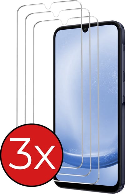 Screenprotector - 3 Stuks - Geschikt voor Samsung Galaxy A25 - Extra Sterk - Beschermglas - Gehard Glas - Tempered Glass - Screen Protector