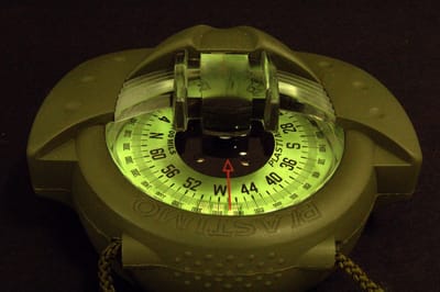 Plastimo kompas, geel, mills, glow in the dark verlichting