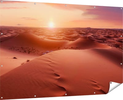 Gards Tuinposter Woestijn in de Sahara bij Zonsondergang - 180x120 cm - Tuindoek - Tuindecoratie - Wanddecoratie buiten - Tuinschilderij