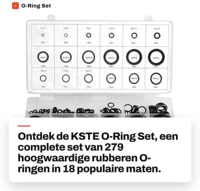 Dailygoods - O-Ring Set - 279 Stuks - 18 Maten - Rubber Seals - Diverse Toepassingen - Hoogwaardige kwaliteit - Geschikt voor verschillende toepassing...
