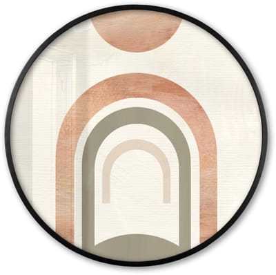 Poster in lijst Rond - Fotolijst 60x60 cm - Posters - Design - Roze - Abstract - Ronde posterlijst zwart - Decoratie - Wanddecoratie woonkamer - Muurdecoratie slaapkamer