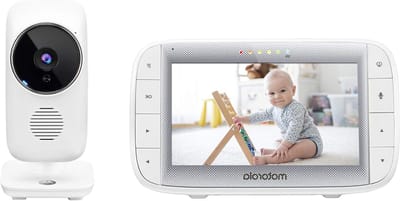 Babyfoon met Camera - Baby Monitor Video - Baby Bewaken - Tweeweg Communicatie - 5 inch Scherm - Wit