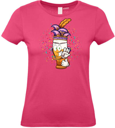 Dames T-shirt Alaaf Bier | Carnaval | Carnavalskleding Dames Heren | Roze | maat XS