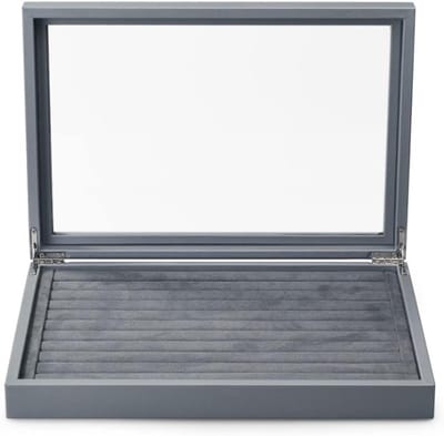 Sieradendoos Organizer - Juwelendoos Bakjes - Sieraden Opbergen - Grote Capaciteit - 35x24x5.5cm - Grijs