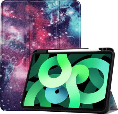 Hoes - Geschikt voor Apple iPad Air 5 (2022) - 10.9 inch - 5e Generatie - M1 - Dun & Stevig - Trifold Bookcase - Hard Cover Case - Met Uitsparing Geschikt voor Apple Pencil - Hardcover Book - Tablet Hoesje - Galaxy
