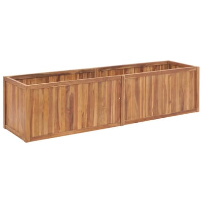 vidaXL - Plantenbak - verhoogd - 200x50x50 - cm - massief - teakhout