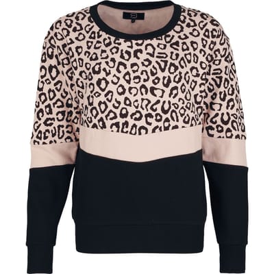 R.E.D. by EMP Sweatshirts - Sweatshirt mit Leo Print - S tot XXL - voor Vrouwen - zwart-felroze