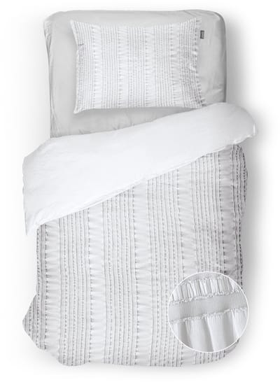 Eleganzzz Dekbedovertrek Pure Stitches - Crystal White - Dekbedovertrek 140x200/220cm - Micropercal - Eenpersoons - Dekbedovertrekken - Effen Dekbedovertrek