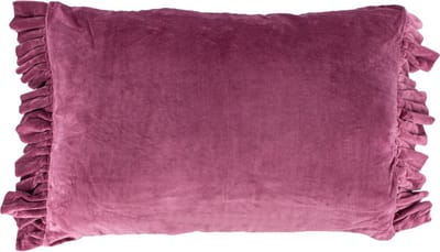 HomeBound by KY | Kussen fringe velours paars | sierkussen paars