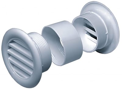 Dailygoods- Ventilatierooster Rond Ø 40 mm - 2 x Ventilatierooster - Afvoerluchtrooster - Insectennet - Deurrooster - Model T71 - Luchtrooster