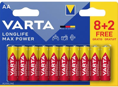 Varta Longlife Max Power AA Blister 10 (8+2) AA batterij (penlite) Alkaline 1.5 V 10 stuk(s)