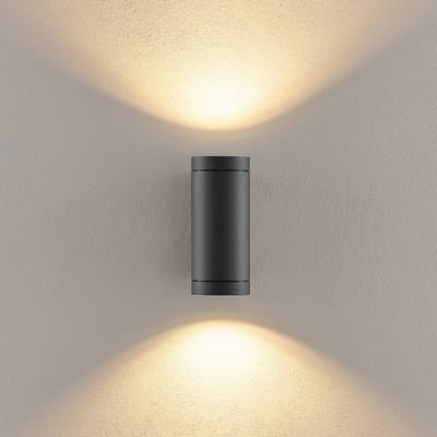 Deko-Light Buitenwandlamp ShoreLine Pro Round up/down, donkergrijs, GU10