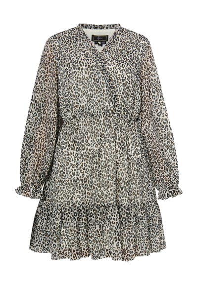 Faina Mini-jurk met luipaardprint Dames Wit Veelkleurig
