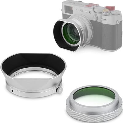 UV Beschermingsfilter en Vierkante Metalen Lenskap voor Fujifilm X100 Series - Waterdicht HD Optisch Glas en Camera Accessoires