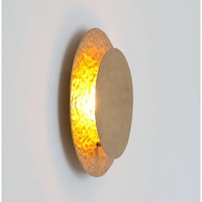 Holländer LED wandlamp CORONARE, Ø 26 cm, goudkleurig, metaal, dimbaar