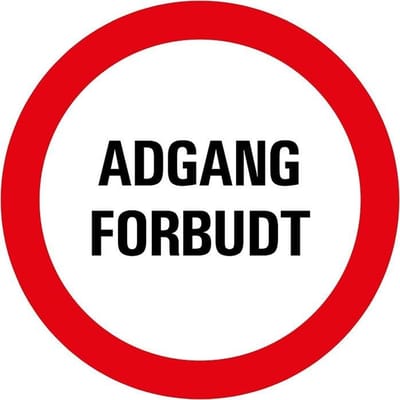 Pickup bord rond diameter 30 cm - ADGANG FORBUDT
