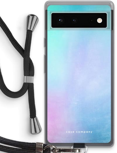 Case Company® - Hoesje met koord geschikt voor Google Pixel 6 hoesje met Koord - Mist pastel - Telefoonhoesje met Zwart Koord - Bescherming aan alle Kanten en Over de Schermrand