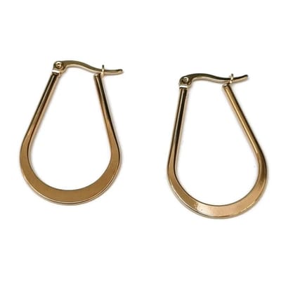 Aramat Jewels | Oorringen | RVS Ovale Oorringen Roségoud Goudkleur 35mm - Elegante Hoepels | Goudkleurig | |2mm | Staal | Volwassenen | Verkleurd niet