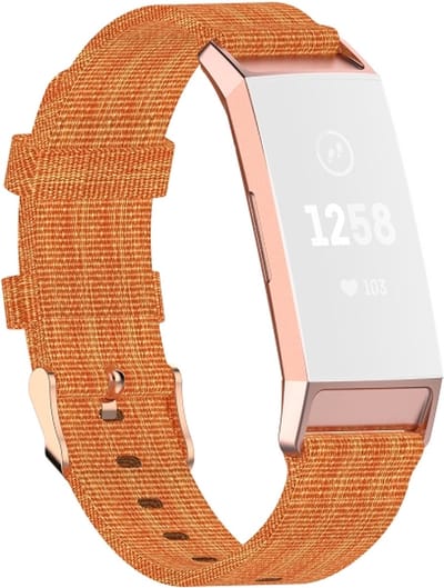 Nylon bandje - geschikt voor Fitbit Charge 3 / Charge 4 - oranje