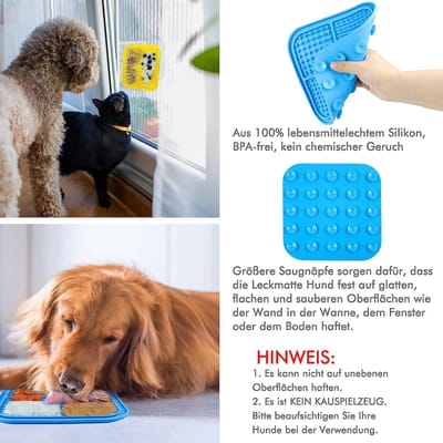 MONTKIARA Lekmat voor honden en katten, set van 2 stuks, met 1 siliconen spatel voor honden, klein tot groot, perfect voor hondenbaden, trainen, vachtverzorging en klauwverzorging