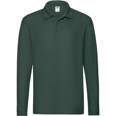 Fruit of the Loom Heren Premium poloshirt met lange mouwen (Bosgroen)