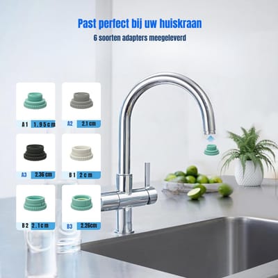 TIM® Waterfilter kraan - Waterfilter - Zilver- 18cm x 8cm x 21cm