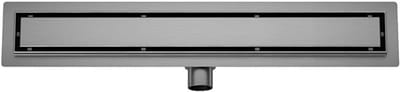 Wiesbaden Douchegoot met Tegelrooster en Flens - 100x7cm - Gunmetal