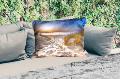 Buitenkussens - Duin - Zonsondergang - Horizon - Strand - Gras - 60x40 cm - Weerbestendig