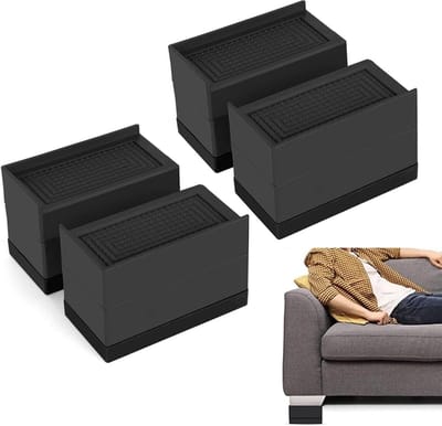 Bedverhogers, 3 inch zware meubelverhogers voor bank, tafel en stoel en bank, stapelbare tafelverhogers, rechthoekige bankverhogers tillen tot 1200 lbs