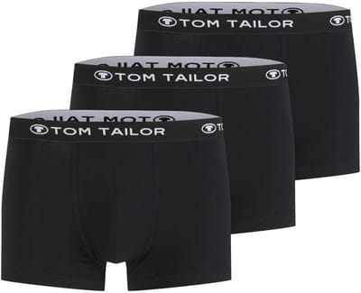 Tom Tailor - Korte boxershorts in een set van 3 - Maat S/4 - black-black-black