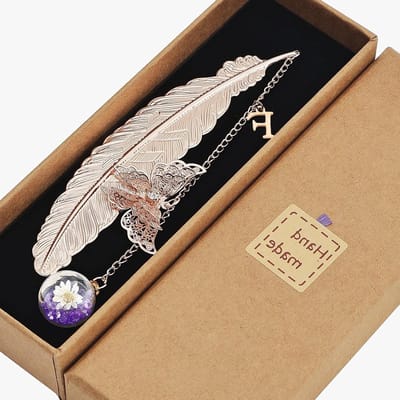 Schattige metalen blad bloemen boekenlegger met unieke letters, ideaal als verjaardagscadeau of voor vrienden als originele attentie