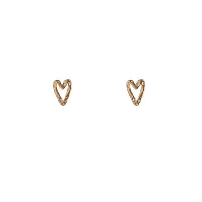 Go Dutch Label Oorknoppen Hammered Heart Stud Goudkleurig