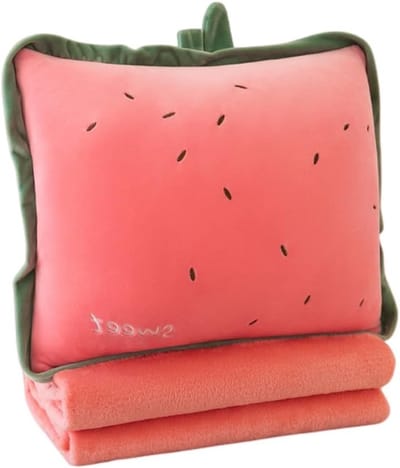 Reisdeken en Kussen Set, 3 in 1 Pluche Knuffelkussen met Warme Handen, Ideaal voor Kinderen, Vliegtuig, Trein en Thuisgebruik