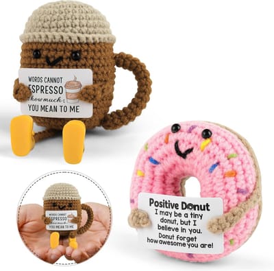 Gehaakte Knuffels - Positiviteit Cadeaus - Emotionele Ondersteuning - Handgemaakte Decoratie - Compact Formaat - Multicolor