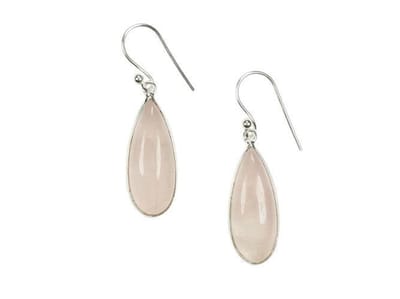 Zilveren oorbellen Rozenkwarts 925 zilver (incl. oorbel stoppers)