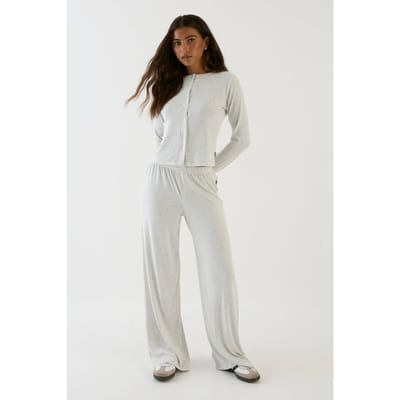Dames Dsgn Studio Pointelle Wijde Pijpenbroek | Asgrijs | Maat: Small