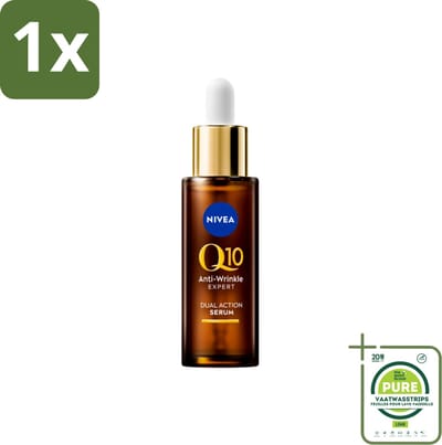 1 x NIVEA - Gezichtsserum - Q10 Dubbele Werking Anti-Rimpel - Dubbele werking - Vermindert & voorkomt rimpels - 30 ml - NIVEA Q10 Serum - Anti-rimpel Serum - Rimpelvermindering - Anti-aging Serum - Glycatie