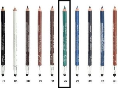 Easy Paris - Oogpotlood en Lippotlood - Extra Waterproof - Keizerlijk Groen - Verde Azulado - Met puntenslijper en smudger/vervager - Nummer 025 - 1 Stuks