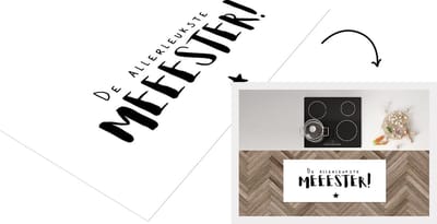 Keukenloper - Loper keuken - De allerleukste meester - Spreuken - Quotes - Meester - 120x50 cm - Keukenloper vinyl