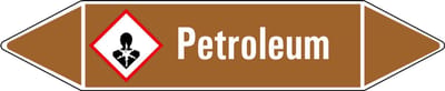 Petroleum leidingmarkering op vel 75 x 17 mm - 8 per vel