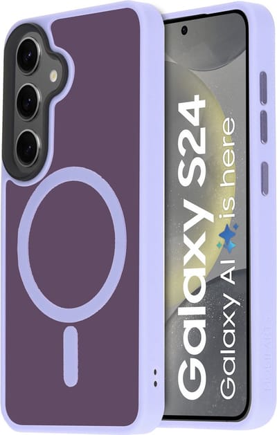 Mobiparts hoesje geschikt voor Samsung Galaxy S24 - Hardcover - MagSafe - Roze Paars