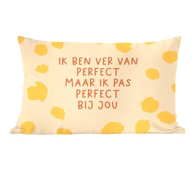 Sierkussens - Kussentjes Woonkamer - 60x40 cm - Relatie - Stel - Quotes - Liefde - Ik pas perfect bij jou - Spreuken