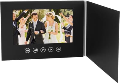 Video Wenskaart - Digitale Kaart - Persoonlijke Boodschap - HD Video Afspelen - 7 inch Scherm - Zwart