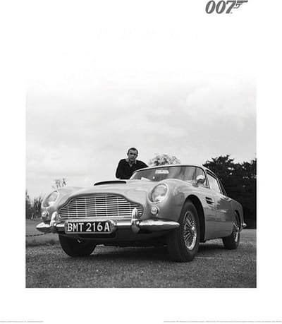 Kunstdruk James Bond - Connery Black and White 40x50cm