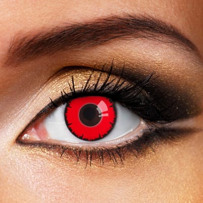 Partylens® rode kleurlenzen - Twilight Dawn - zachte jaarlenzen met lenshouder - Halloween - Cosplay