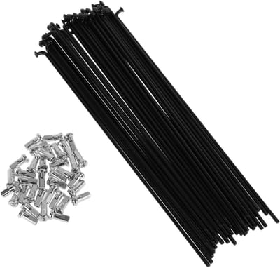 36 Set 12G Fietspaken 195mm Zwarte Stalen Fietswielen voor Optimale Prestaties en Duurzaamheid