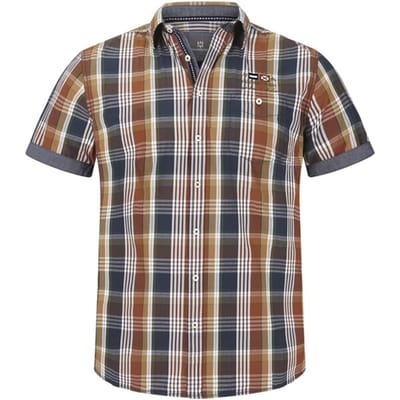Jan Vanderstorm herren Overhemd Met Korte Mouwen - 45/46 - patroon - Plus Size