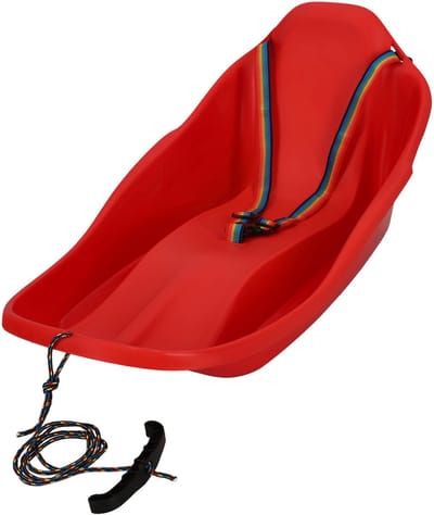 KOTARBAU® Sneeuwschijf, Sneeuw Slee, Kunststof, 72x37x32 cm, Rood, Plastic Glijder Sneeuw, Bobsleeën, Sneeuwglijder, Glijschotel, Rodelen, met Rugleuning, Veiligheidsgordel, Trekkoord